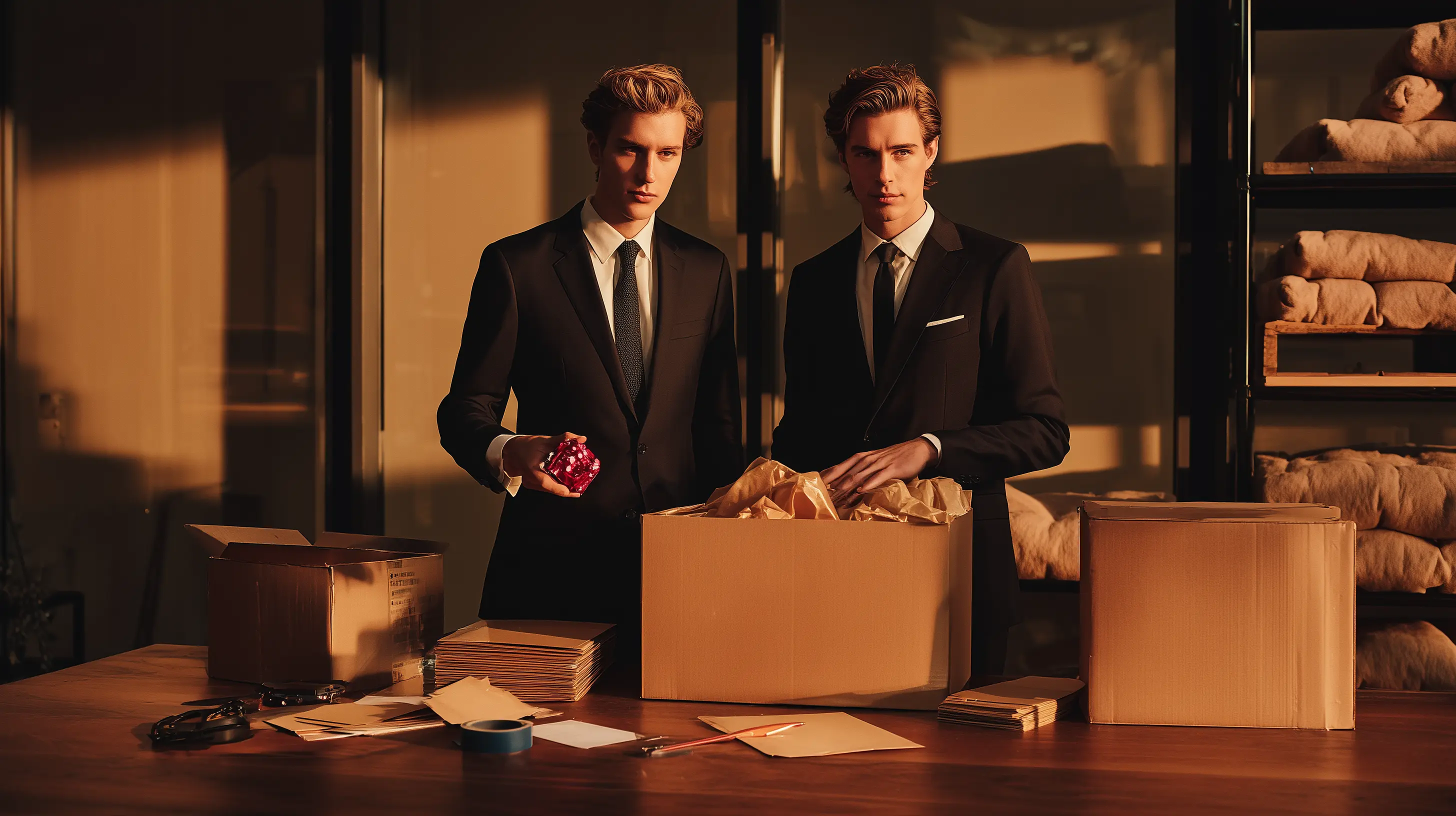 Two operators reviewing inventory in a warehouse