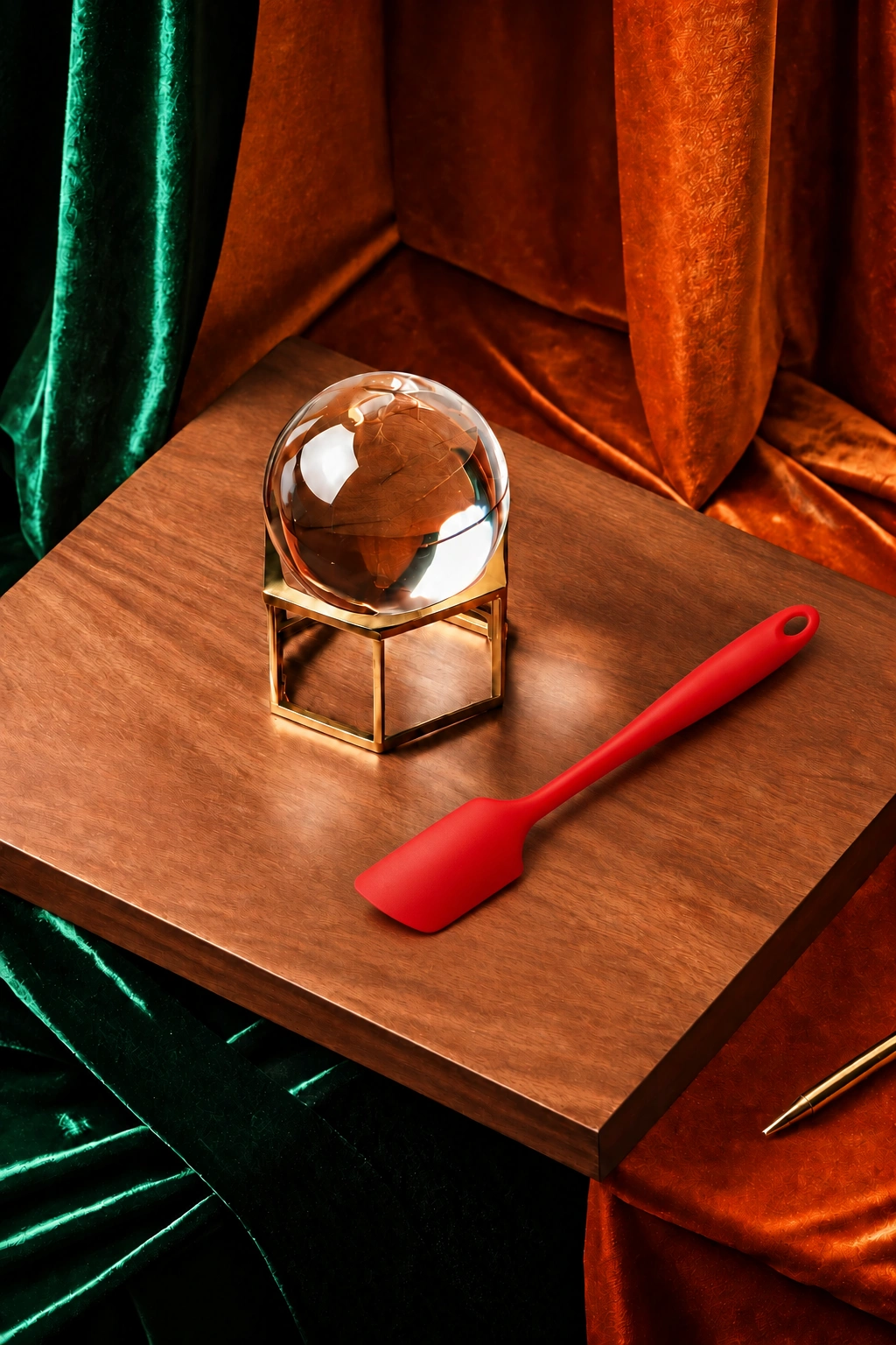 A crystal ball and spatula on a marble surface — forecasting meets operations